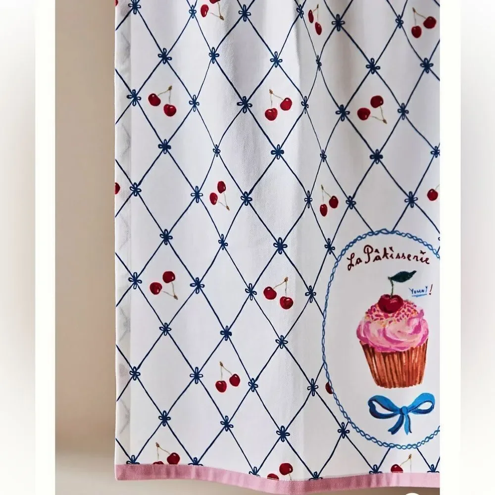 Nathalie Lete x Anthro La Patisserie Yummi Cherry Cupcake Print Dish Towel